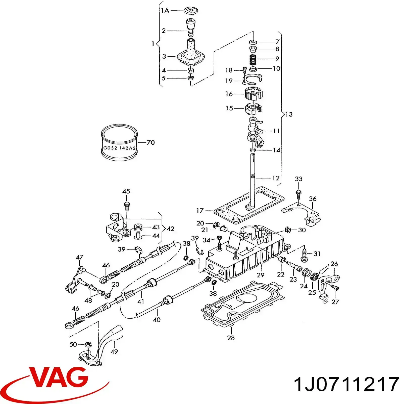Buje del mecanismo de cambio (palanca selectora) VAG 1J0711217 precio, desde 1,57 EUR