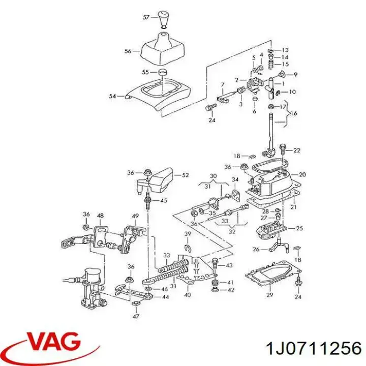 Soporte de la palanca selectora de la caja de cambios VAG 1H0711256 precio, desde 7,71 EUR