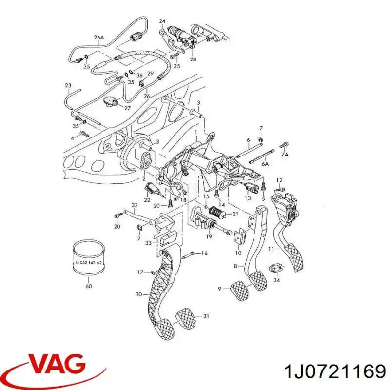Clip de pedal de cable de embrague VAG 1J0721169 precio, desde 6,53 EUR