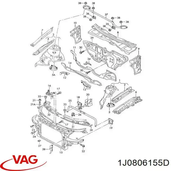 Comprar 1J0806155D VAG Soporte superior del radiador