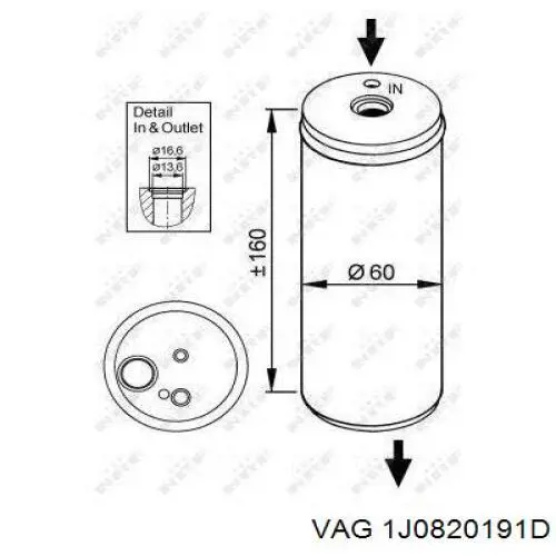 Comprar 1J0820191D VAG Filtro secador de aire acondicionado