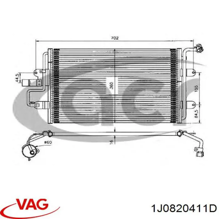 1J0820411D VAG condensador aire acondicionado