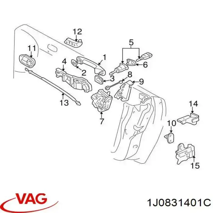 Bisagra de puerta delantera izquierda VAG 1J0831401C precio, desde 55,18 EUR