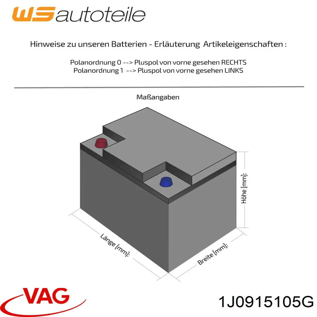 Batería de Arranque VAG (1J0915105G)