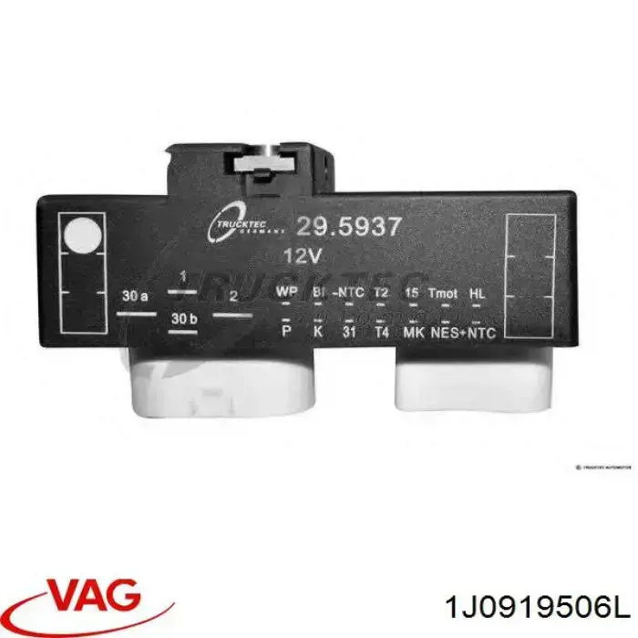 1J0919506L VAG control de velocidad de el ventilador de enfriamiento (unidad de control)