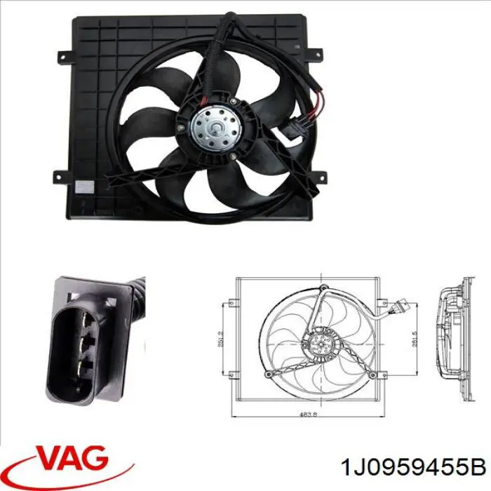 Ventilador de radiador VAG 1J0959455B precio, desde 68,68 EUR