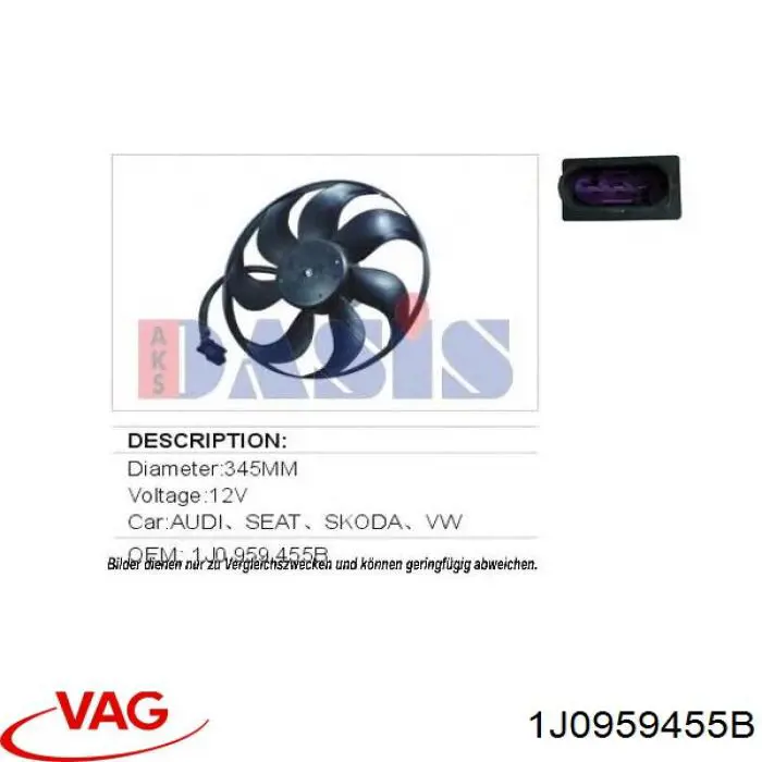 Comprar 1J0959455B VAG Ventilador del motor