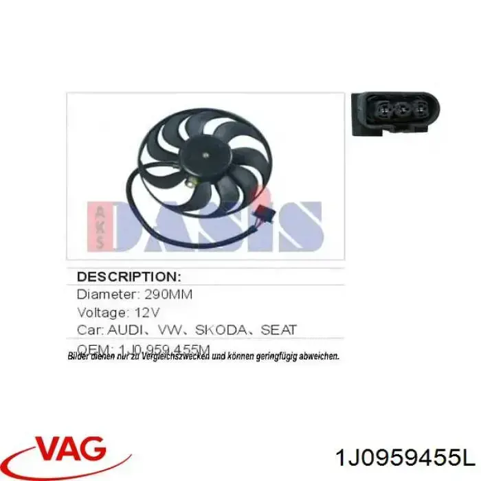 Ventilador de radiador VAG 1J0959455L precio, desde 47,31 EUR