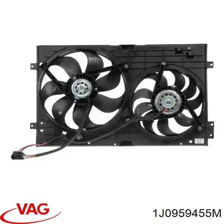 Ventilador de refrigeración completo derecho (motor y hélice) VAG 1J0959455M