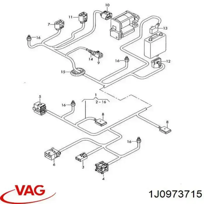 1J0973715 VAG Cerradura de puerta
