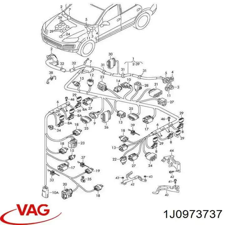 Conector del faro 1J0973737 VAG