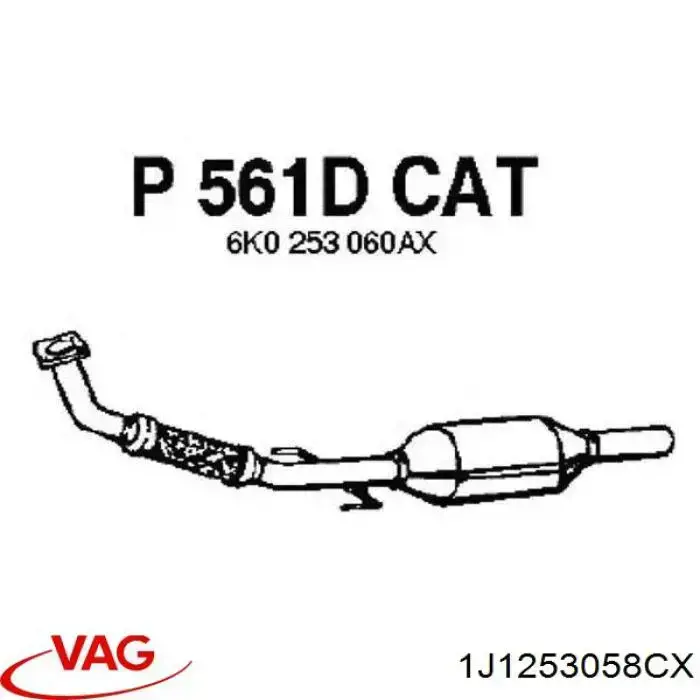Silenciador, sección delantera VAG 1J1253058CX precio, desde 211,11 EUR