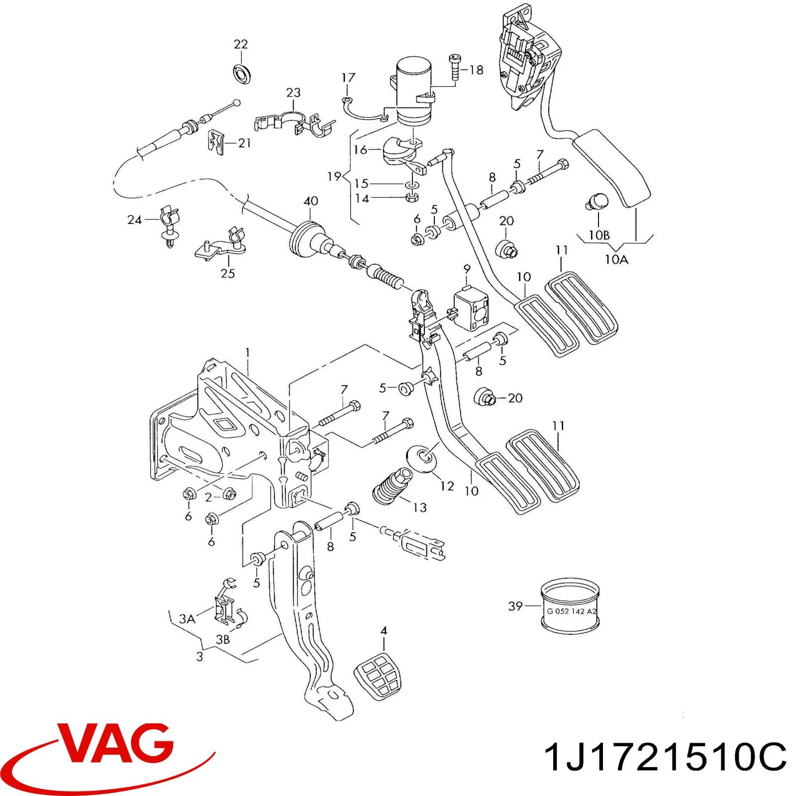 1J1721510C VAG Pedal de aceleracion