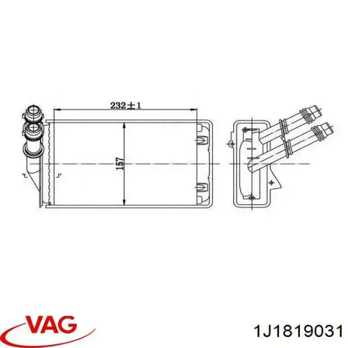 Radiador calefacción 1J1819031 VAG