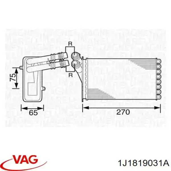 1J1819031A VAG radiador de calefacción