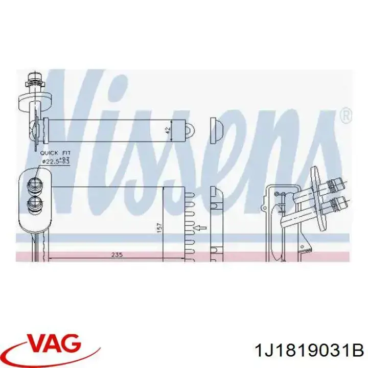 Radiador calefacción 1J1819031B VAG