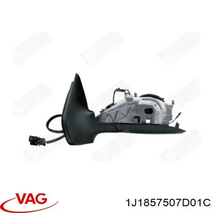 Espejo de retrovisor izquierdo 1J1857507D01C VAG
