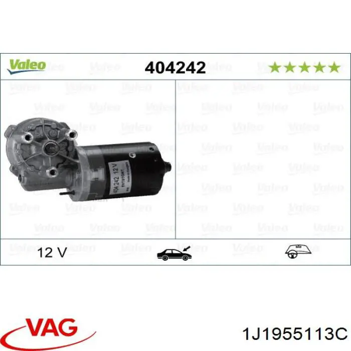 Motor limpiaparabrisas 1J1955113C VAG