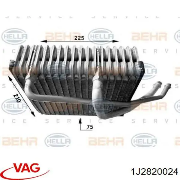 Comprar 1J2820024 VAG Evaporador de aire acondicionado