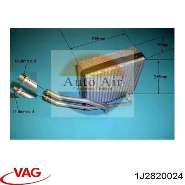 1J2820024 VAG Evaporador, aire acondicionado