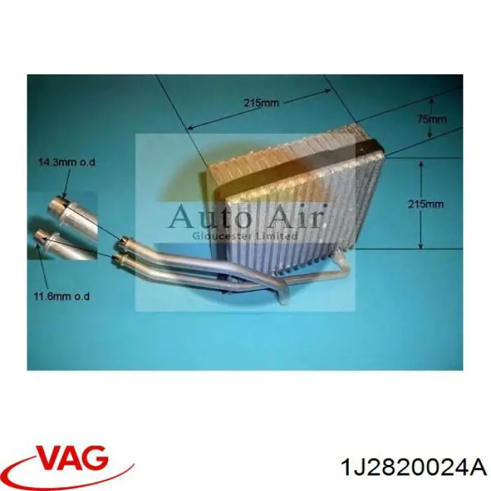 1J2820024A VAG Evaporador, aire acondicionado