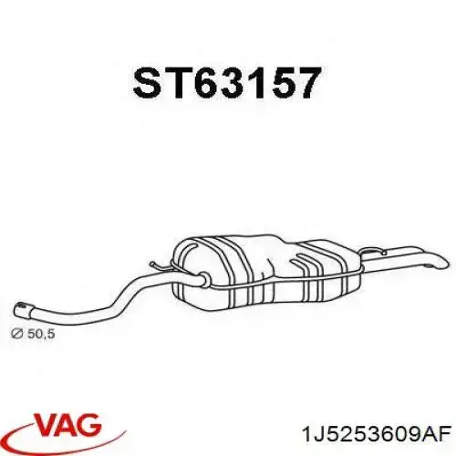 Silenciador trasero VAG 1J5253609AF precio, desde 124,56 EUR
