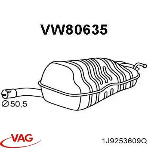 Comprar 1J9253609Q VAG Silenciador trasero