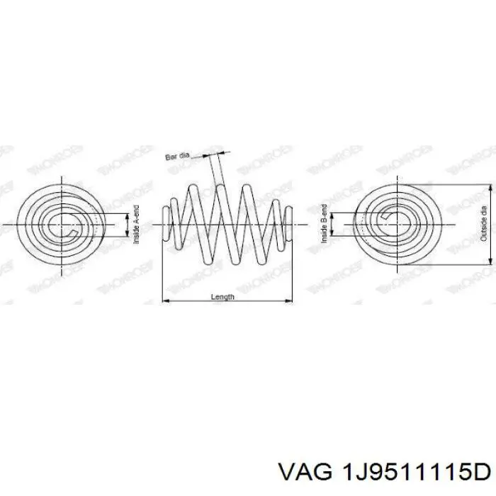 1J9511115D VAG Muelle trasero