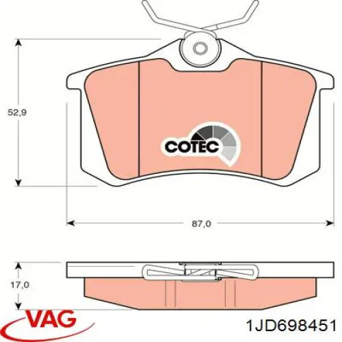 Pastillas de freno traseras Seat Leon 1 1M1