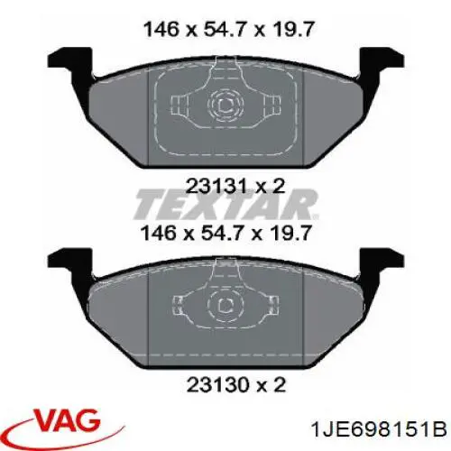 Pastillas de freno delanteras Seat Ibiza 5 KJ1, KJG