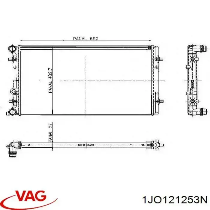 1JO121253N VAG radiador refrigeración del motor