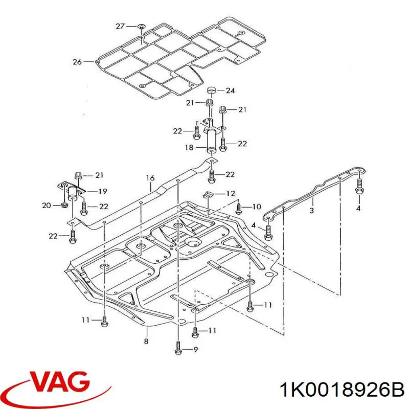 Comprar 1K0018926B VAG Soporte de protección del motor