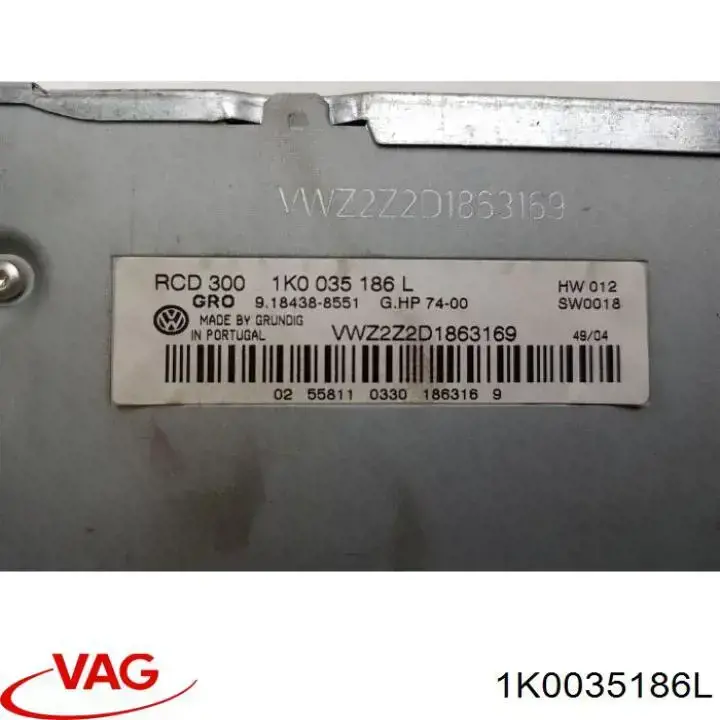 Radio 1K0035186L VAG