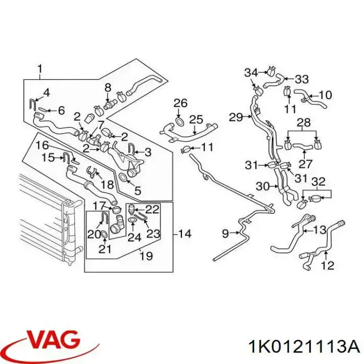 Termostato auxiliar VAG 1K0121113A precio, desde 14,08 EUR