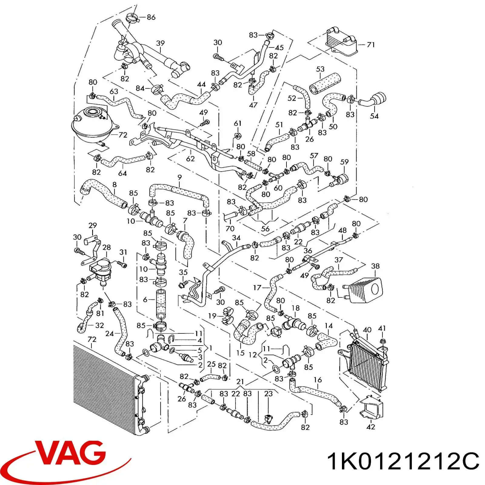 Radiador adicional de refrigeración del motor VAG 1K0121212C precio, desde 147,89 EUR