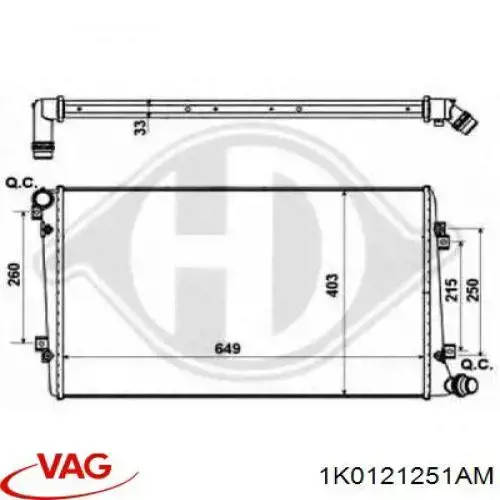 Comprar 1K0121251AM VAG Radiador de auto
