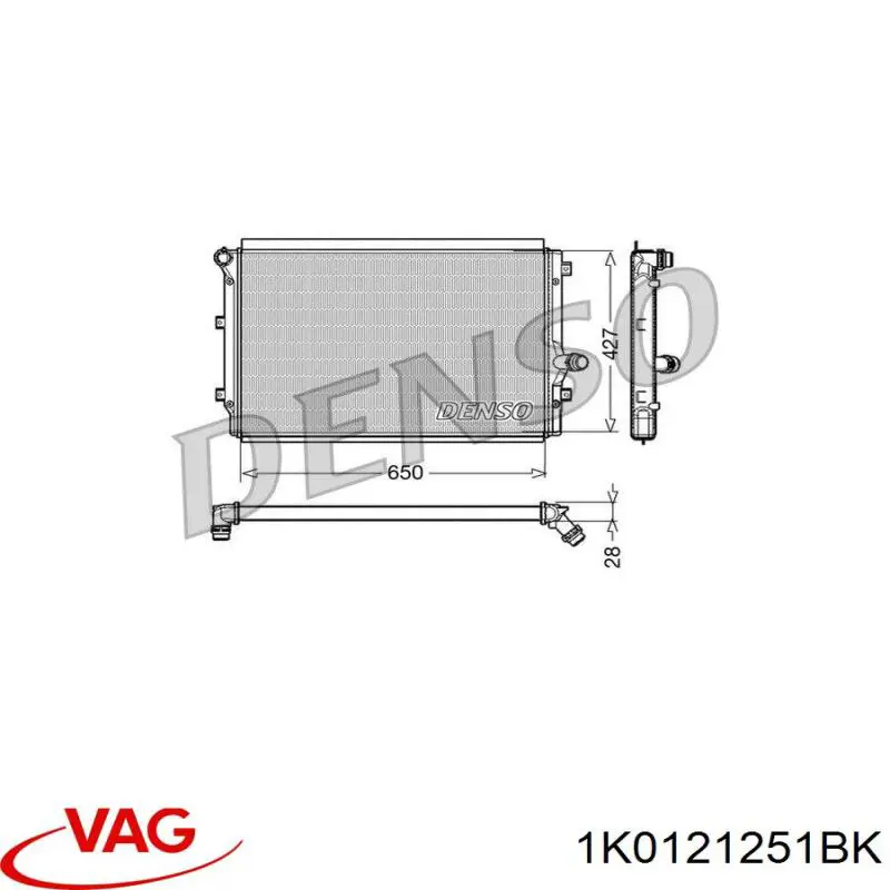 Radiador 1K0121251BK VAG