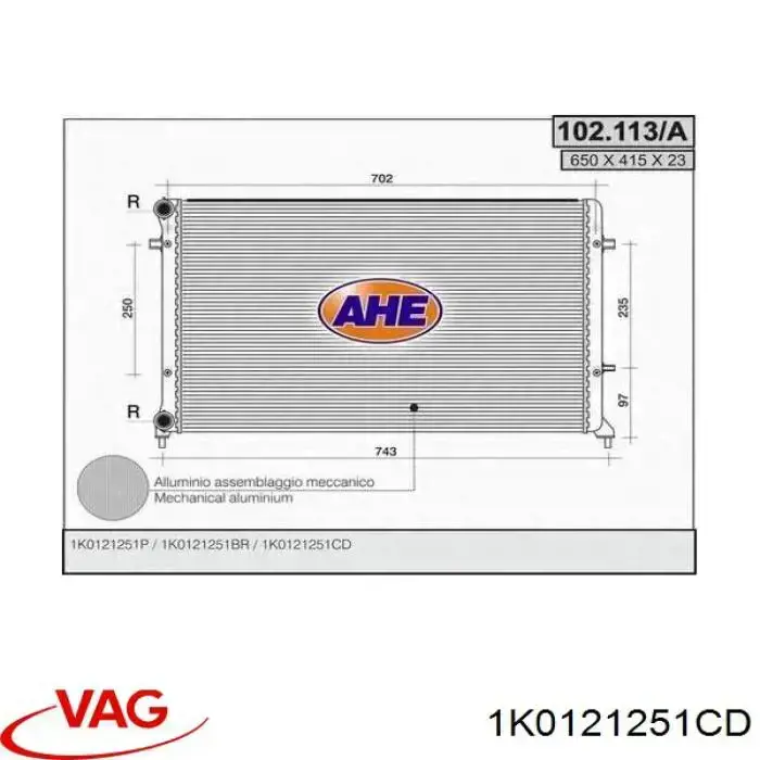 Água radiador VAG 1K0121251CD precio, desde 85,38 EUR