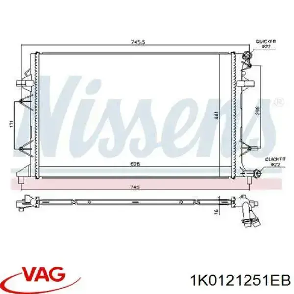 Comprar 1K0121251EB VAG Radiador de auto