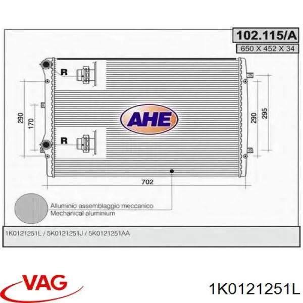 Comprar 1K0121251L VAG Radiador de auto