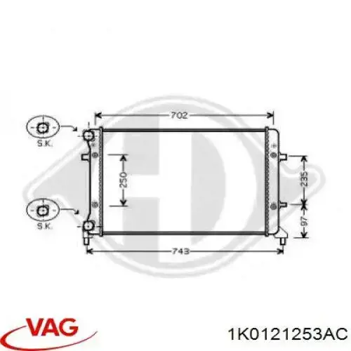Comprar 1K0121253AC VAG Radiador de auto