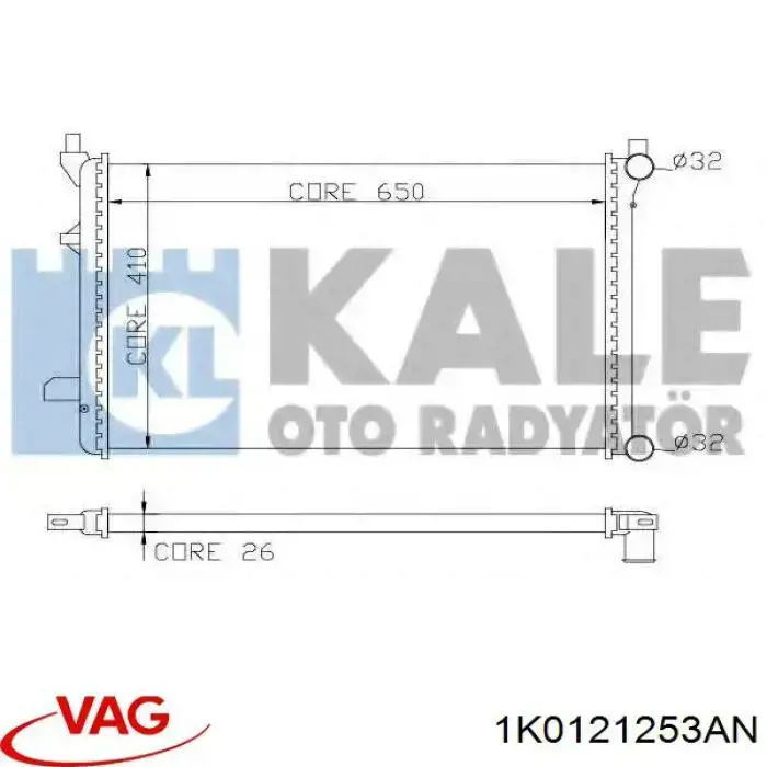 Comprar 1K0121253AN VAG Radiador de auto
