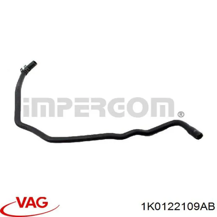 1K0122109AB VAG tubería de radiador, tuberia flexible calefacción, inferior