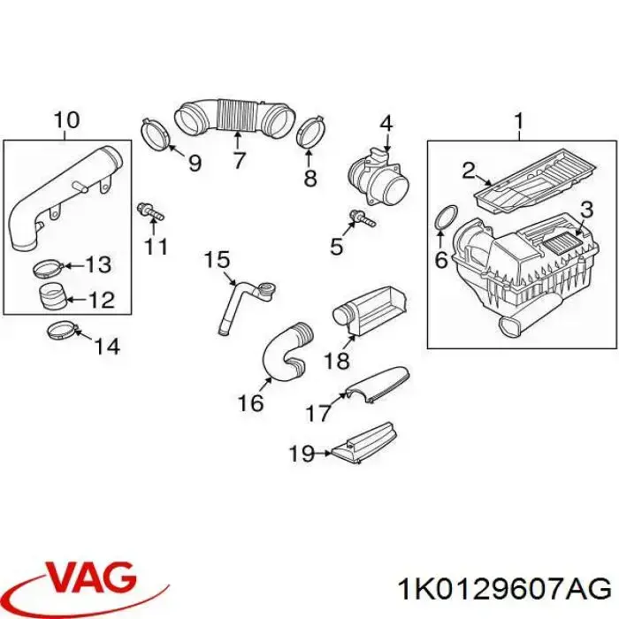 Caja del filtro de aire para Volkswagen Passat (358)