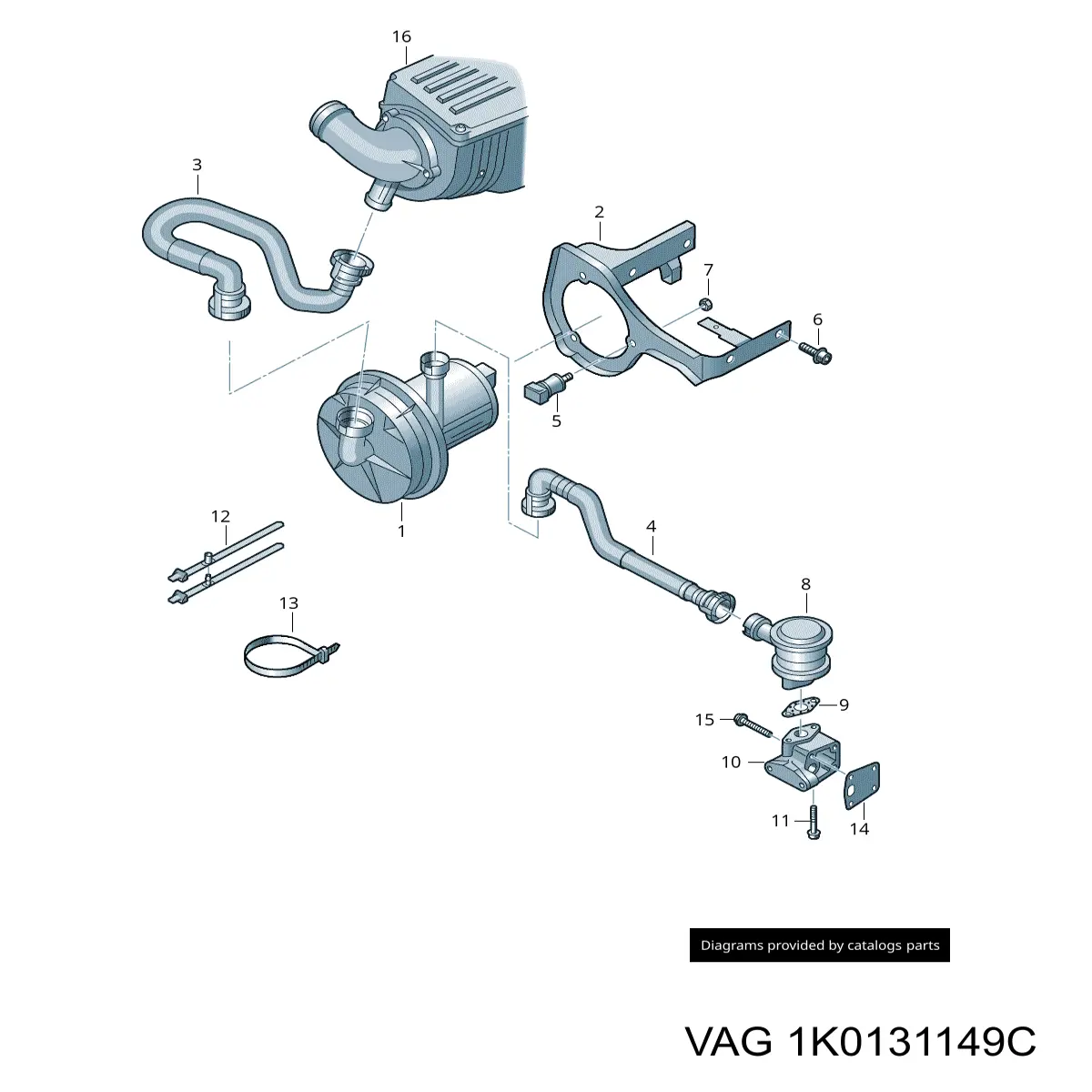 Conducto de aire, salida del filtro de aire VAG 1K0131149C precio, desde 70,96 EUR
