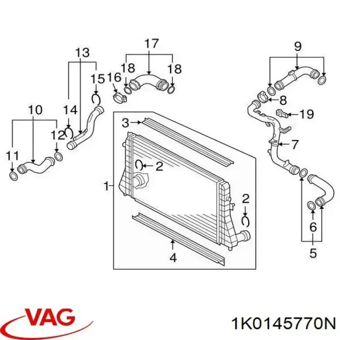 Manguera del intercooler VAG 1K0145770N precio, desde 38,71 EUR