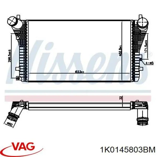 Comprar 1K0145803BM VAG Turbo intercooler