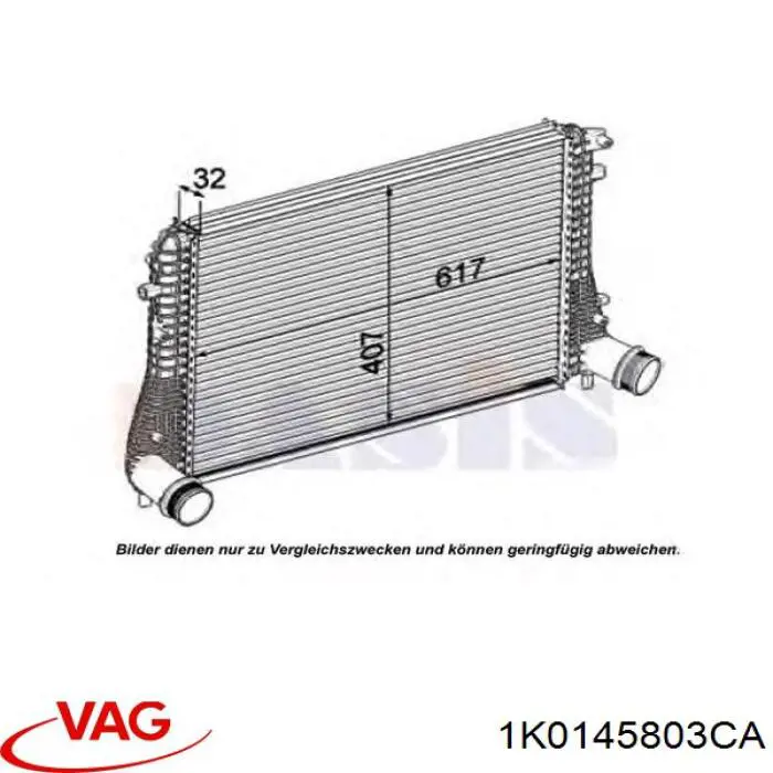 Radiador de aire de admisión VAG 1K0145803CA precio, desde 74,05 EUR