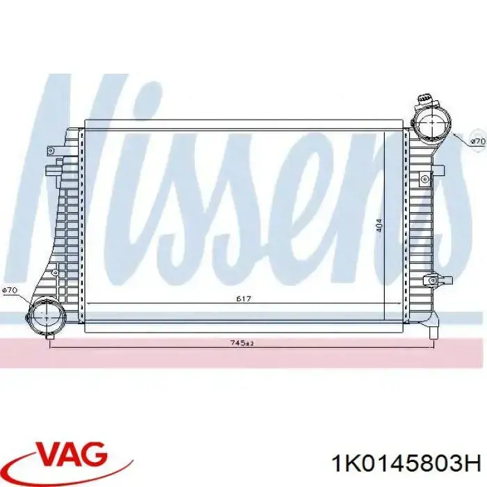 Radiador de aire de admisión VAG 1K0145803H precio, desde 104,21 EUR