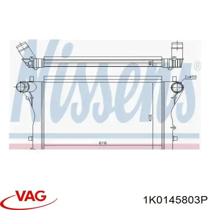 1K0145803P VAG Radiador de intercooler